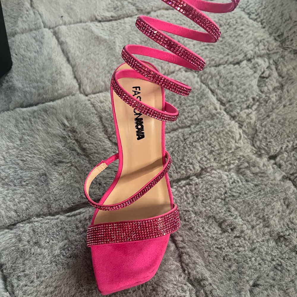 Fashion Nova Pink Strappy Heels